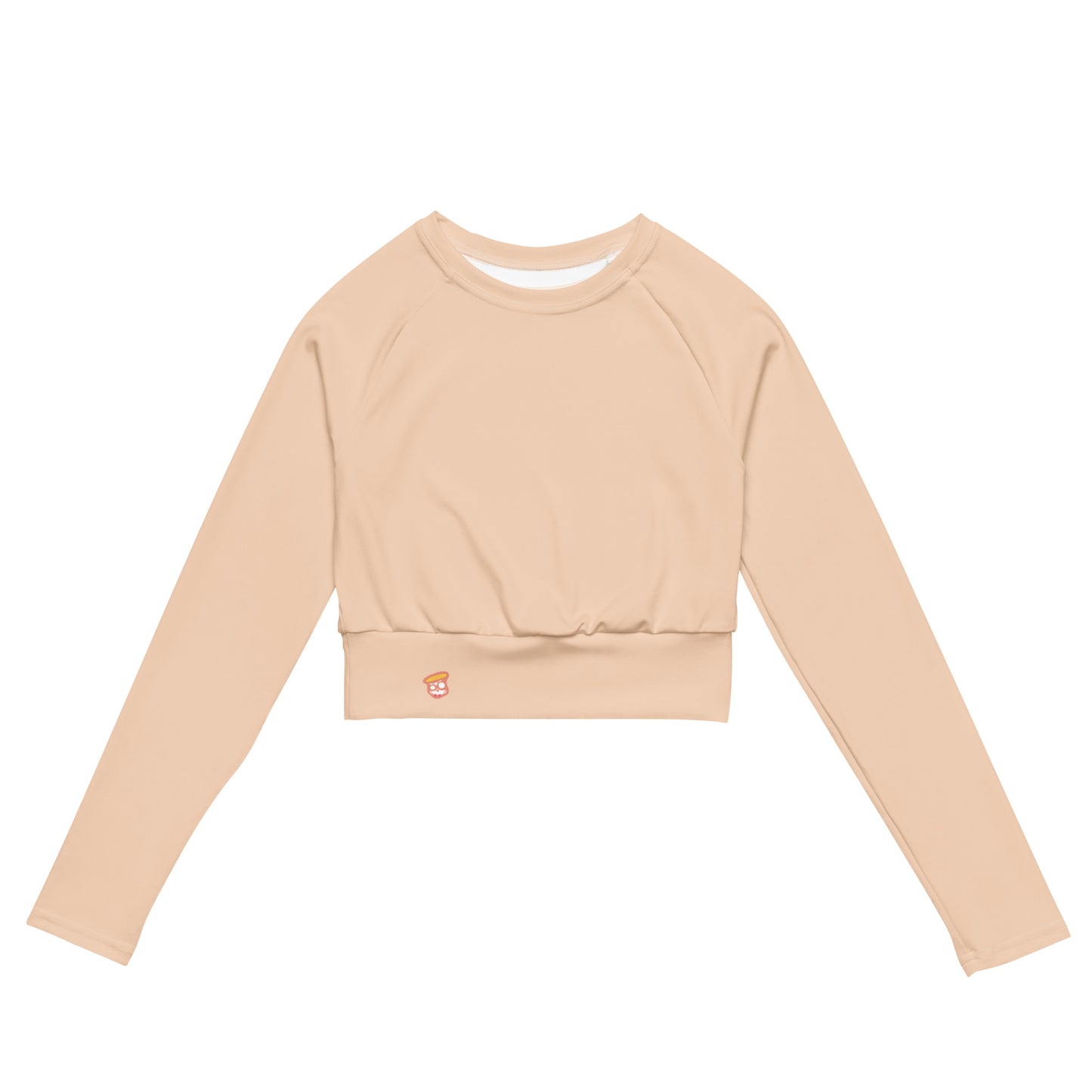 Almond Cream "Jubilee" Long-Sleeve Crop Top (Plus Size)