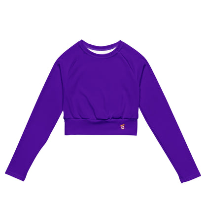 Purple Violet Long-Sleeve Crop Top (Plus Size)