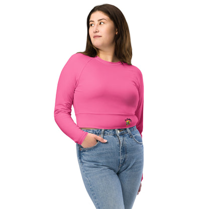 ‘’Pharaoh” Cotton Candy Pink Long-sleeve Crop Top