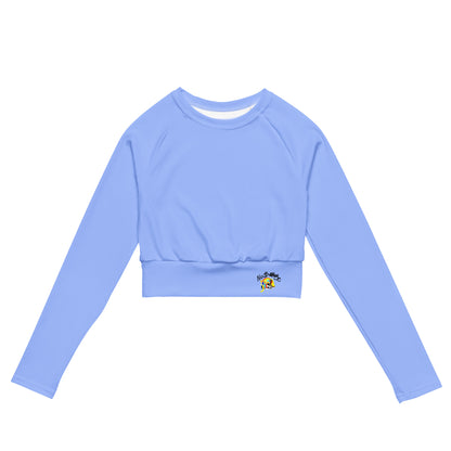 ‘’Pharaoh” Powder Blue Long-sleeve Crop Top (Plus)