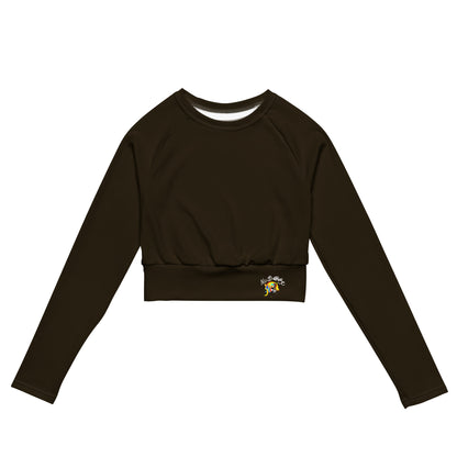 ‘’Pharaoh” Chocolate Cinnamon Long-sleeve Crop Top (Plus)