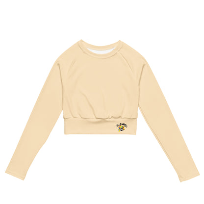 ‘’Pharaoh” Vanilla Cream Long-sleeve Crop Top (Plus)