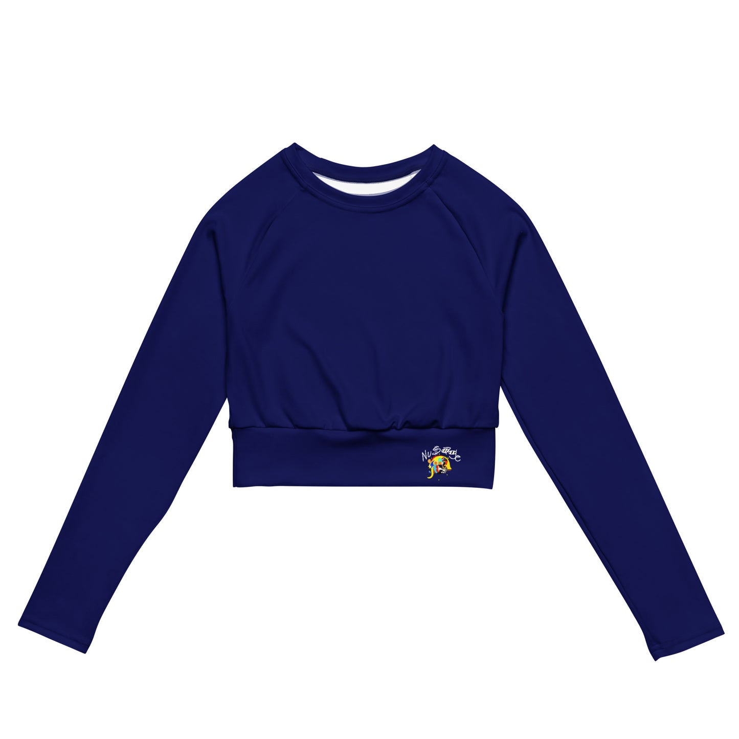 ‘’Pharaoh” Royal Blue Long-sleeve Crop Top (Plus)