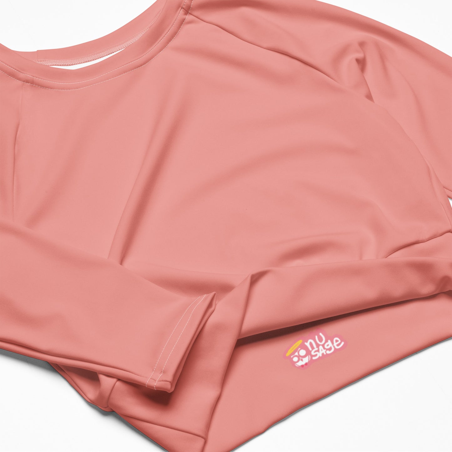 Shimmering Blush Dragon Long-Sleeve Crop Top