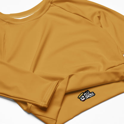 Dijon Gold "Jubilee" Long-Sleeve Crop Top (Plus Size)