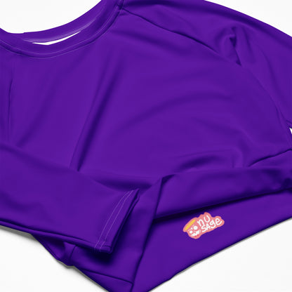 Purple Violet Long-Sleeve Crop Top (Plus Size)