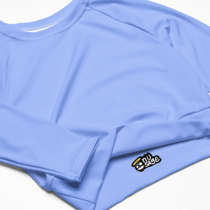 ‘’Pharaoh” Powder Blue Long-sleeve Crop Top (Plus)