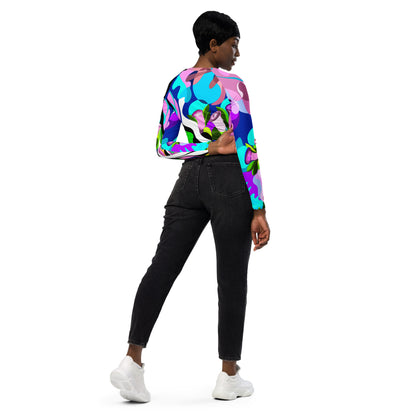 Recycled long-sleeve crop top