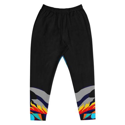 Black Flaming Legs Joggers