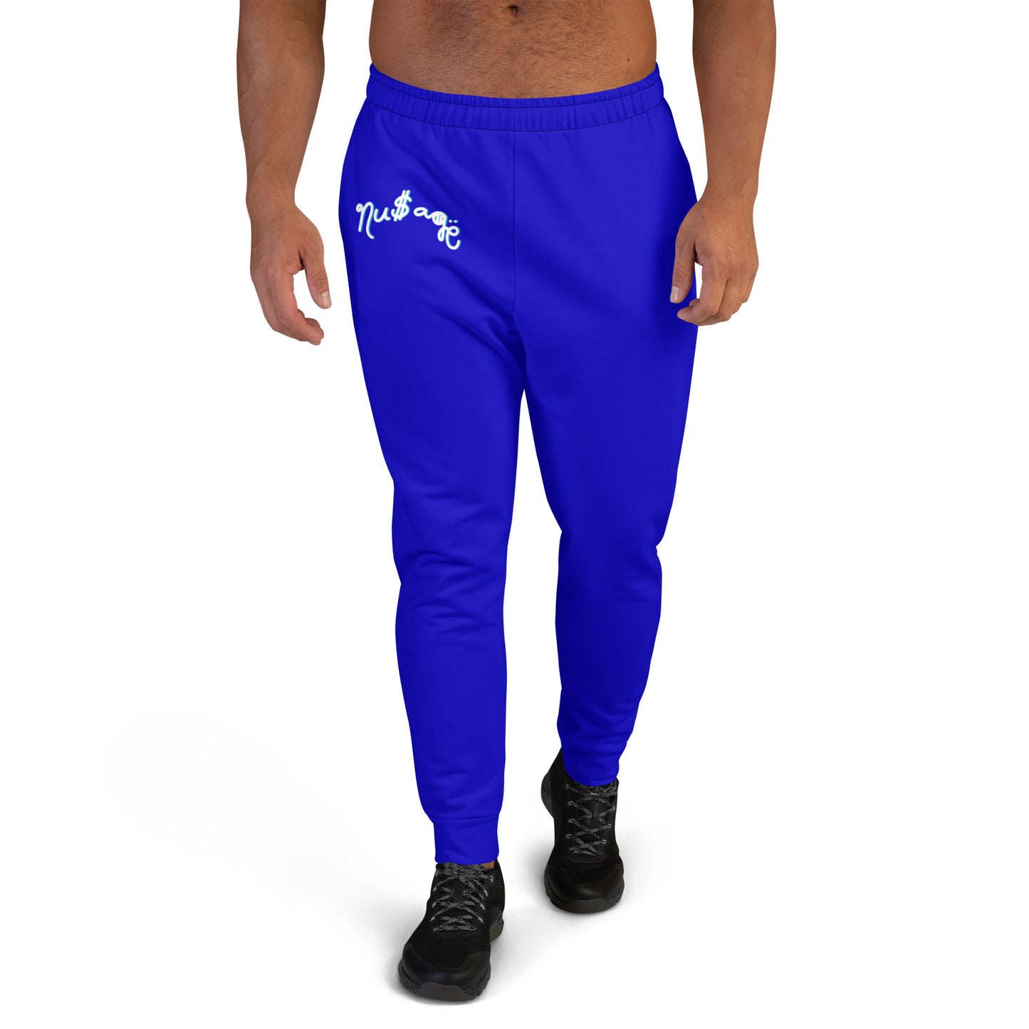 NuSage Blue Logo Men's Joggers (Bright Blue)