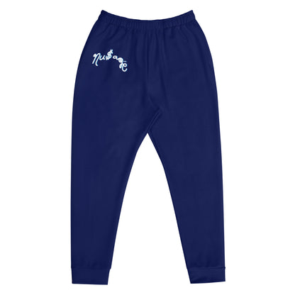 NuSage Blue Logo Men's Joggers (Midnight Navy Blue)