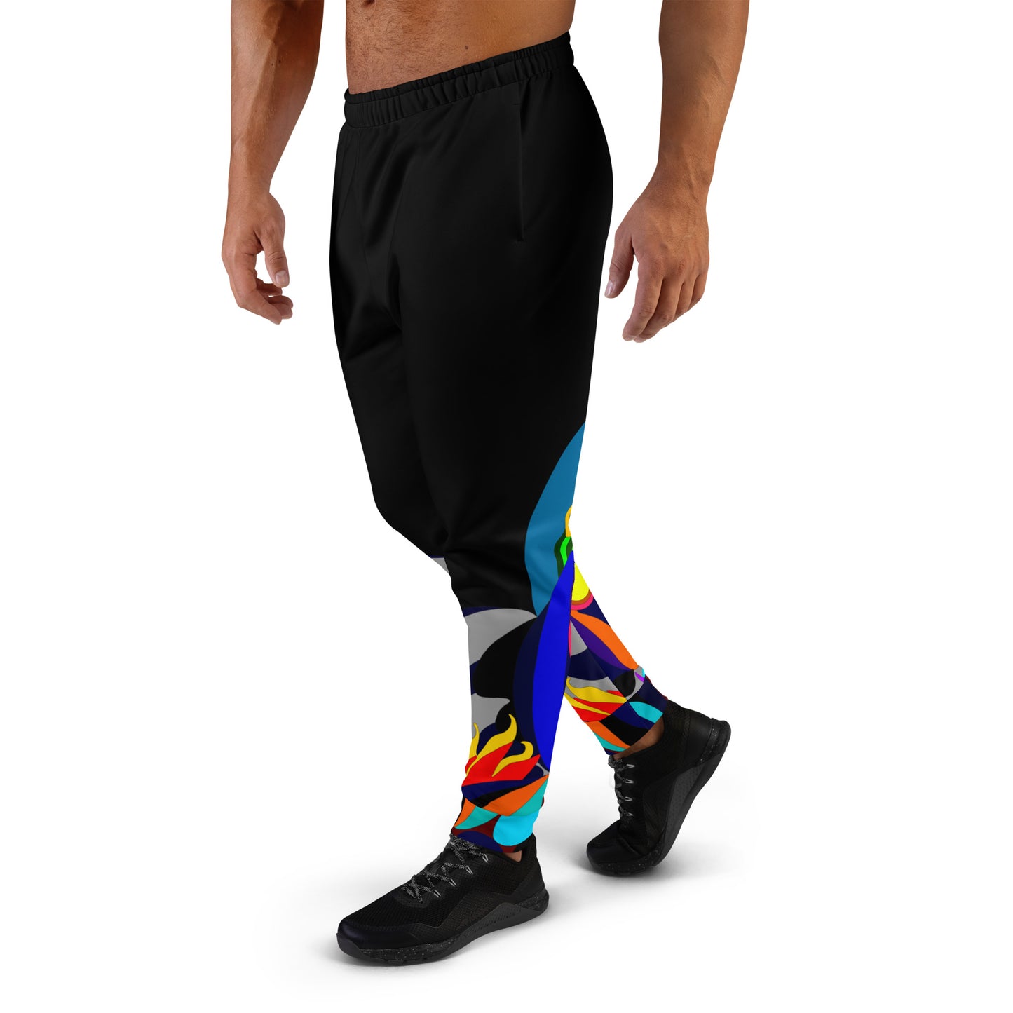 Black Flaming Legs Joggers