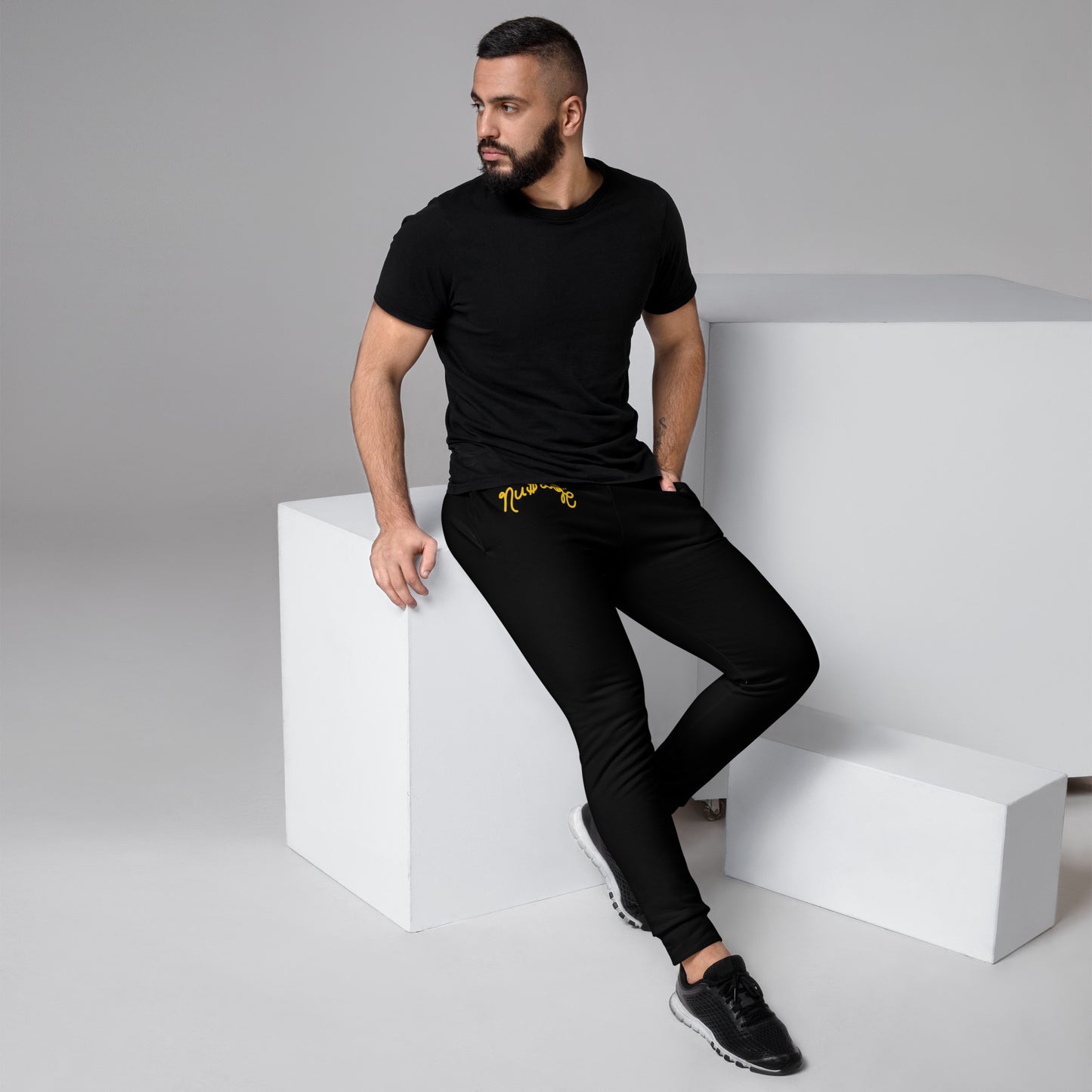 NuSage Gold Logo Men's Joggers (Black)