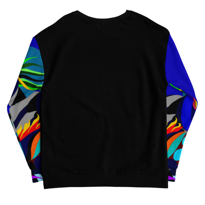 Black & Blue Flaming Arms Unisex Sweatshirt with Classic Logo (Plus)