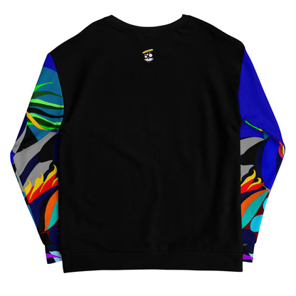 Black & Blue Flaming Arms Sweatshirt with Classic Logo (Men's)