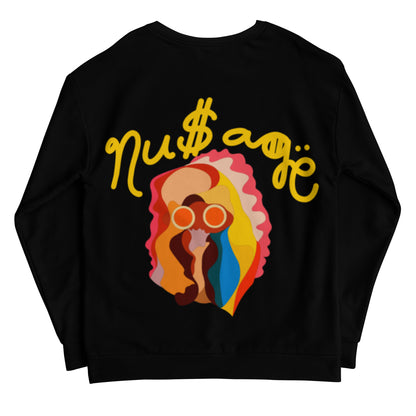 NuSage Gold Awaken on Back Women's Sweatshirt (Black)