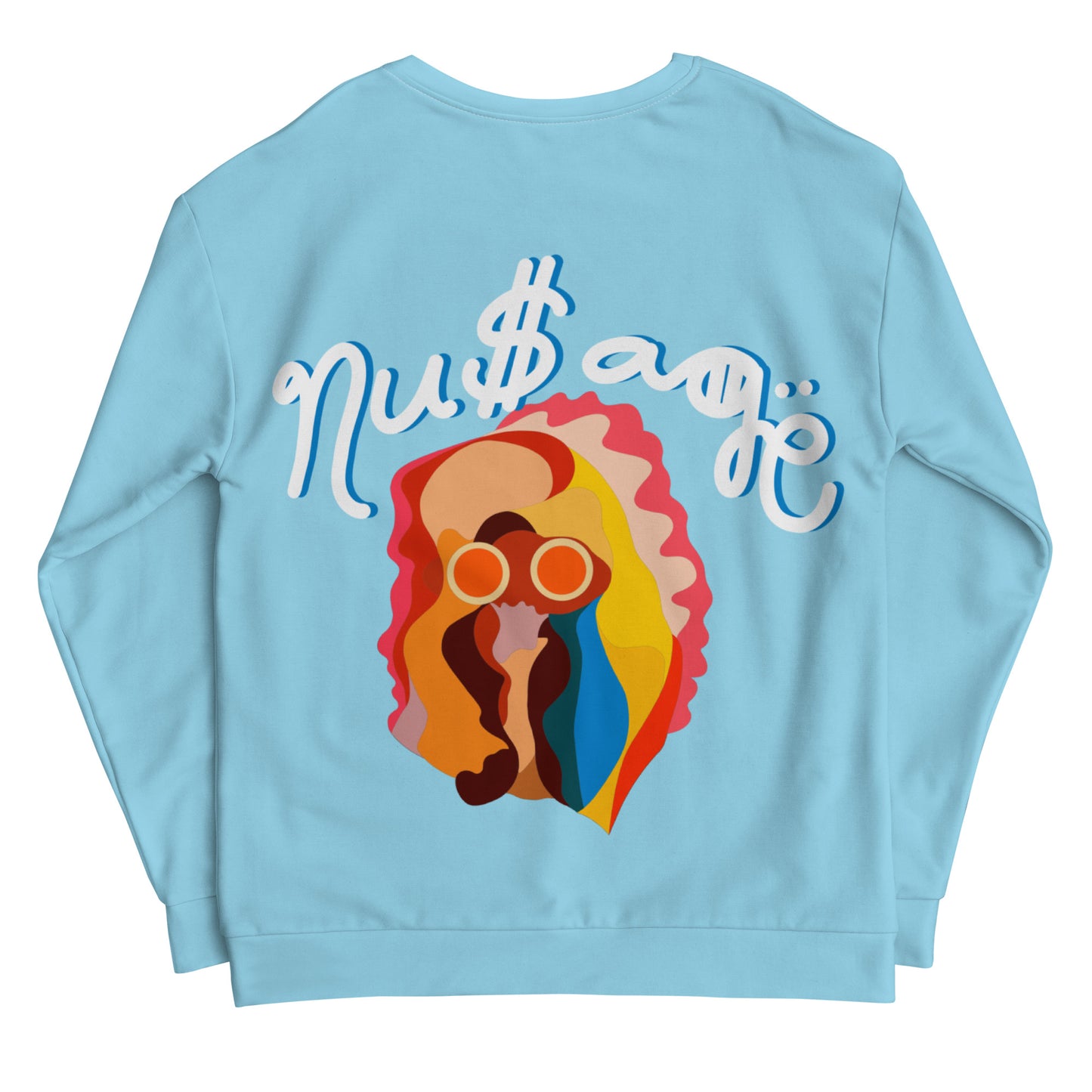 NuSage Blue Awaken on Back Women's Sweatshirt (Baby Blue)