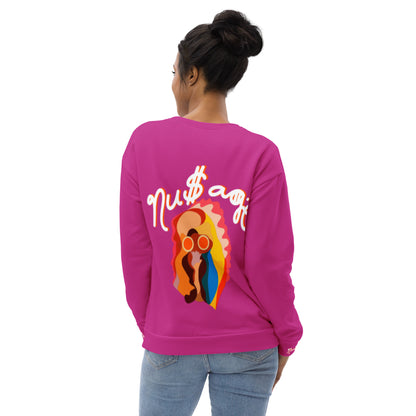 NuSage Pink Awaken on Back Women's Sweatshirt (Dark Pink)