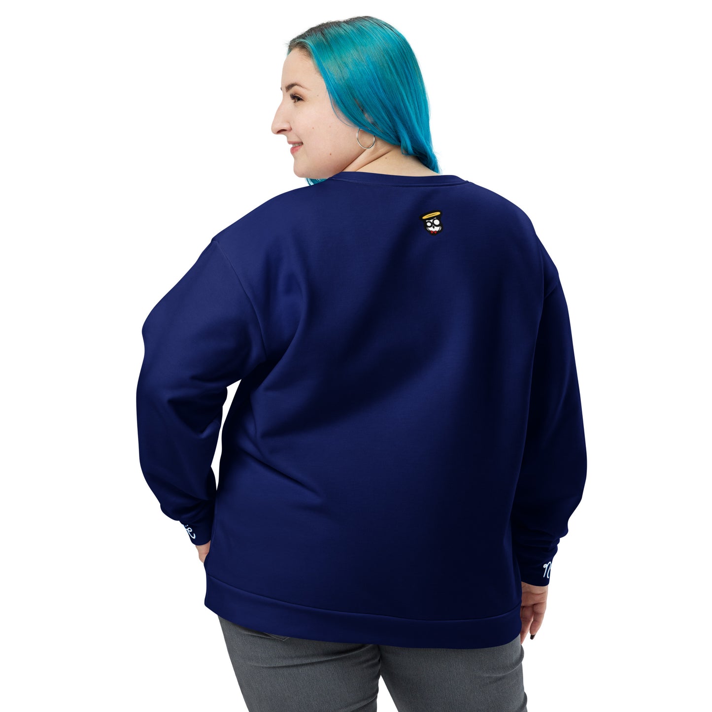 NuSage Blue Wordmark Sweatshirt (Navy Midnight Blue) (Plus Size)