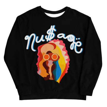 NuSage White with Blue Accent Women's Sweatshirt (Black)