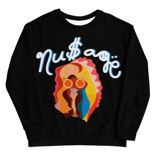 NuSage White with Blue Accent Women's Sweatshirt (Black)