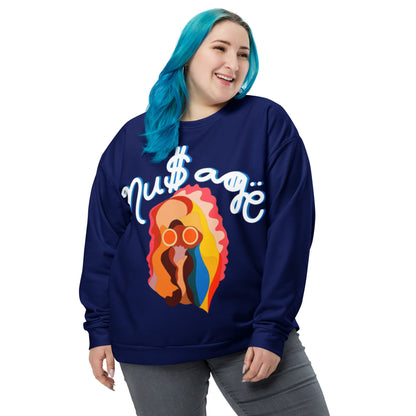 NuSage Blue Awaken Women's Sweatshirt (Navy Midnight Blue) (Plus Size)