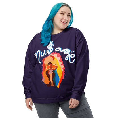 NuSage Awaken Women's Sweatshirt (Deep Purple) (Plus Size)