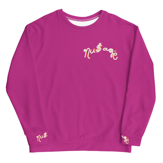 NuSage Pink Awaken on Back Women's Sweatshirt (Dark Pink) (Plus)