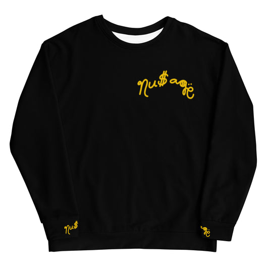 NuSage Gold Awaken on Back Women's Sweatshirt (Black)