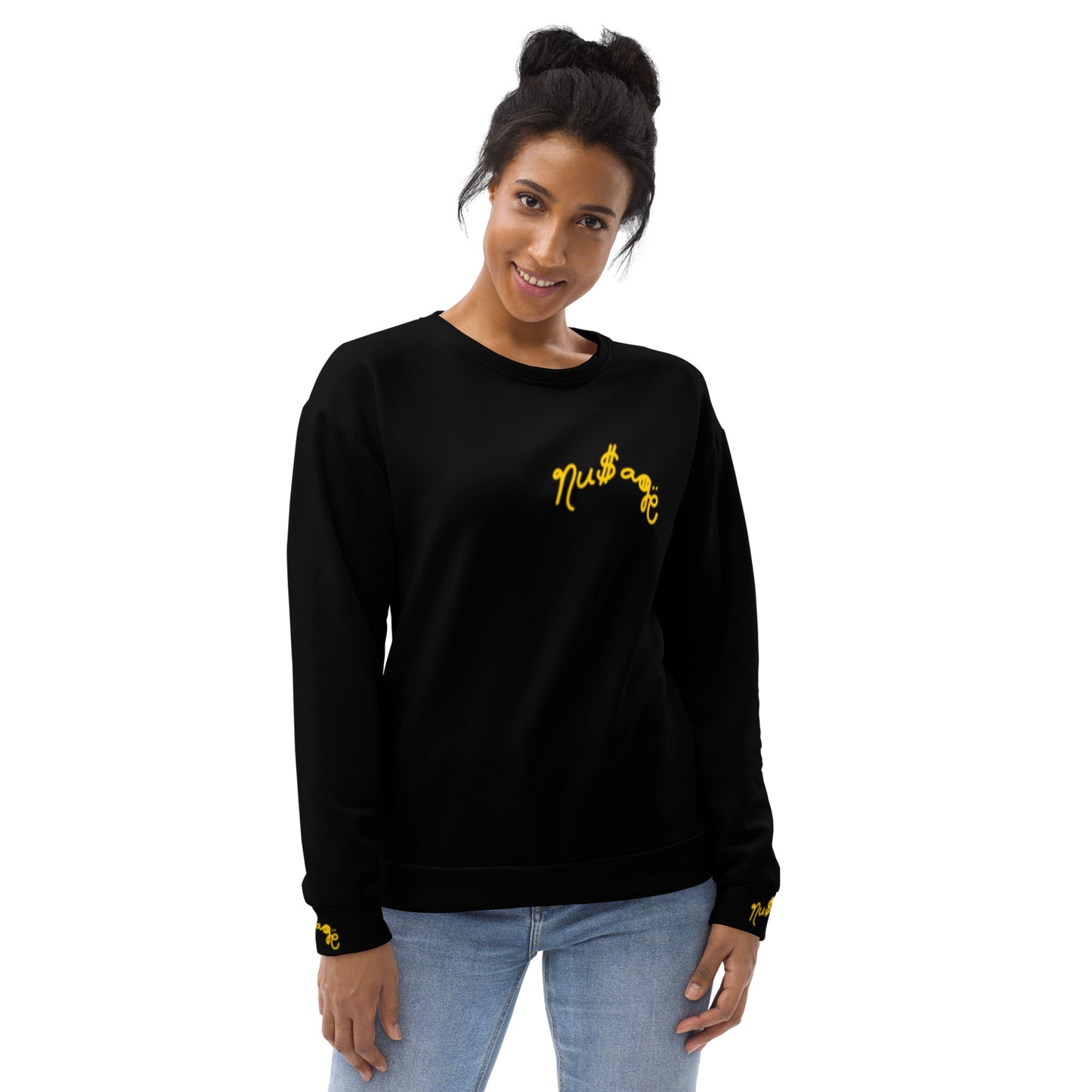 NuSage Gold Awaken on Back Women's Sweatshirt (Black)