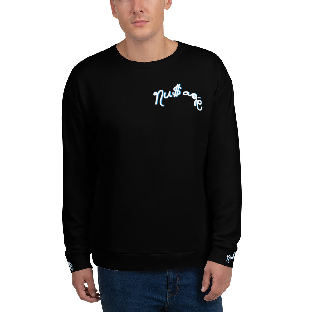 NuSage Blue Awaken on Back Men's Sweatshirt (Black)3