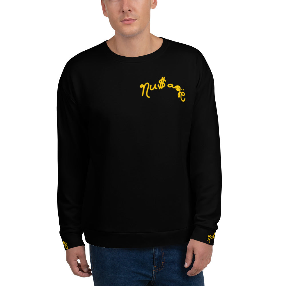 NuSage Gold Awaken on Back Men's Sweatshirt (Black)2