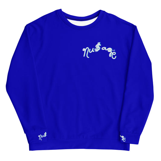 NuSage Blue Awaken on Back Men's Sweatshirt (Royal Bright Blue) 2