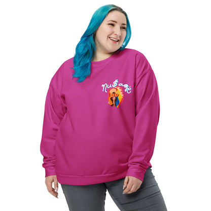 NuSage Awaken Pocket Women's Sweatshirt (Dark Pink) (Plus Size)