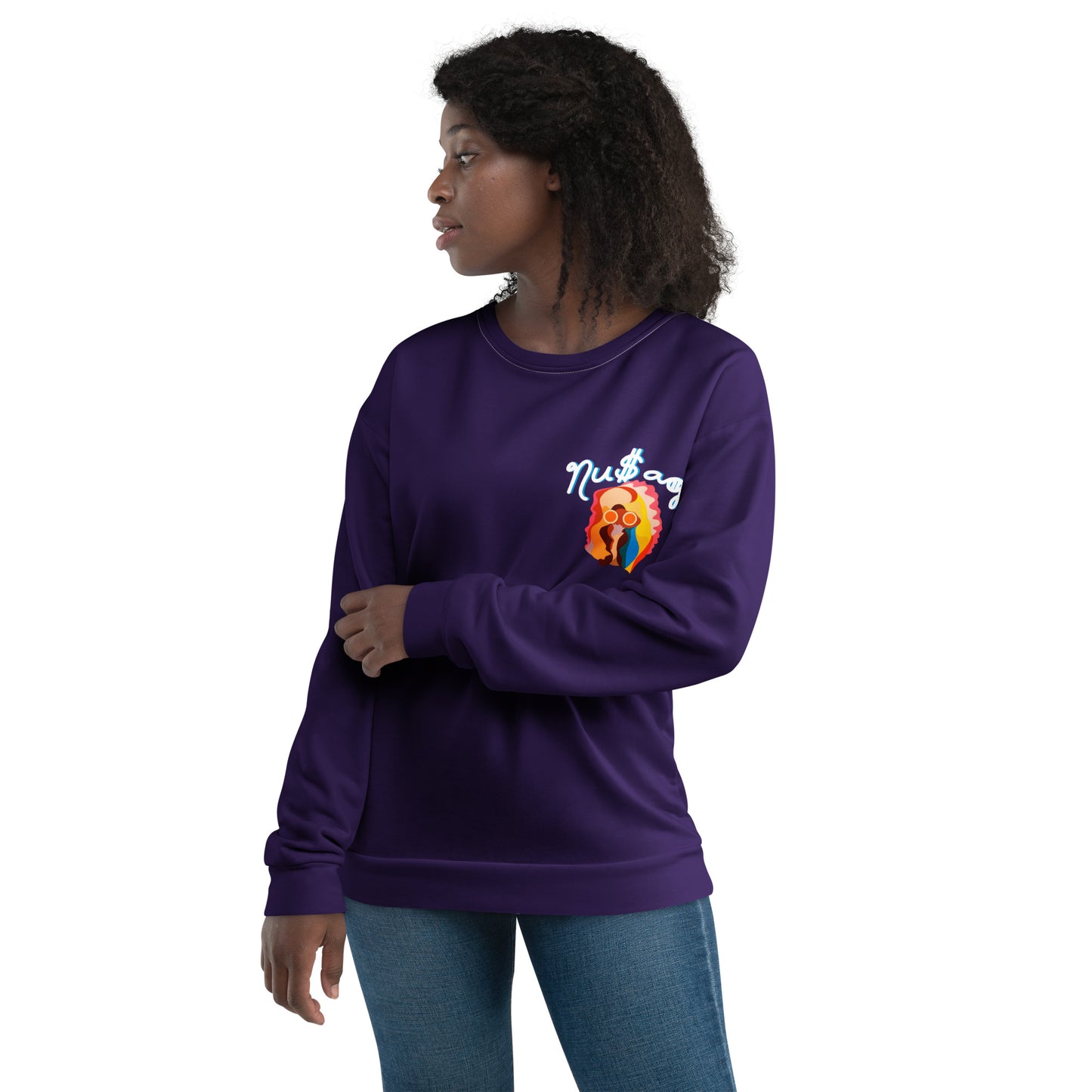 NuSage Awaken Pocket Women's Sweatshirt (Deep Purple)