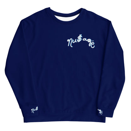 NuSage Blue Awaken on Back Women's Sweatshirt (Midnight Navy Blue)