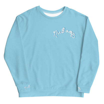 NuSage Blue Awaken on Back Women's Sweatshirt (Baby Blue)