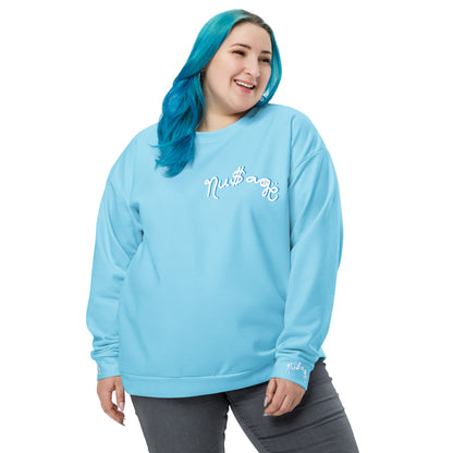 NuSage Blue Awaken on Back Women's Sweatshirt (Baby Blue)