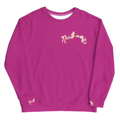 NuSage Pink Awaken on Back Women's Sweatshirt (Dark Pink)