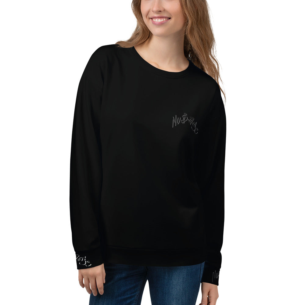 Black on Black Nusage with NuSage in Back Sweatshirt