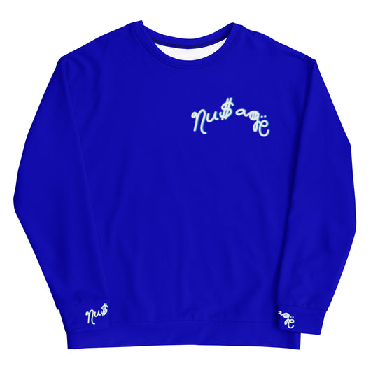 NuSage Blue Awaken on Back Sweatshirt (Bright Blue)