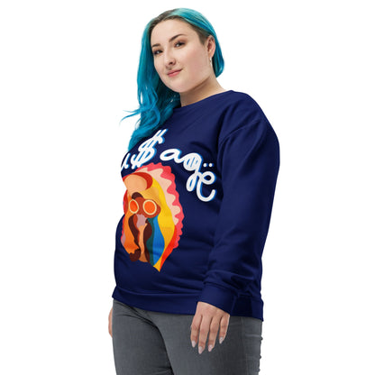 NuSage Blue Awaken Women's Sweatshirt (Navy Midnight Blue) (Plus Size)