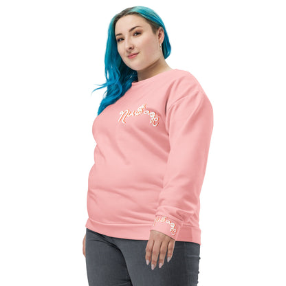 NuSage Blue Awaken on Back Women's Sweatshirt (Soft Pink) (Plus)