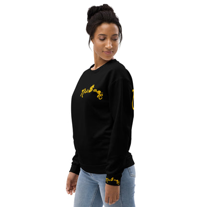 NuSage Gold Awaken on Back Women's Sweatshirt (Black)