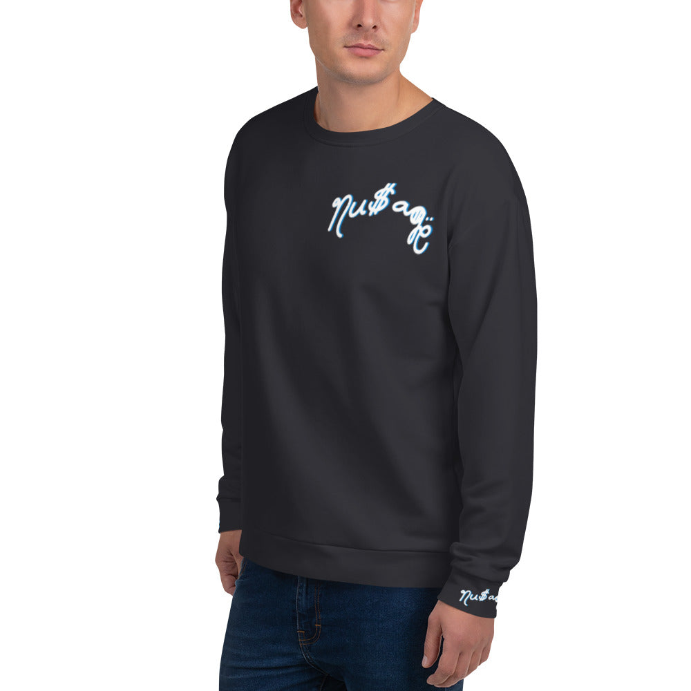 NuSage Blue Wordmark Sweatshirt  (Charcoal)