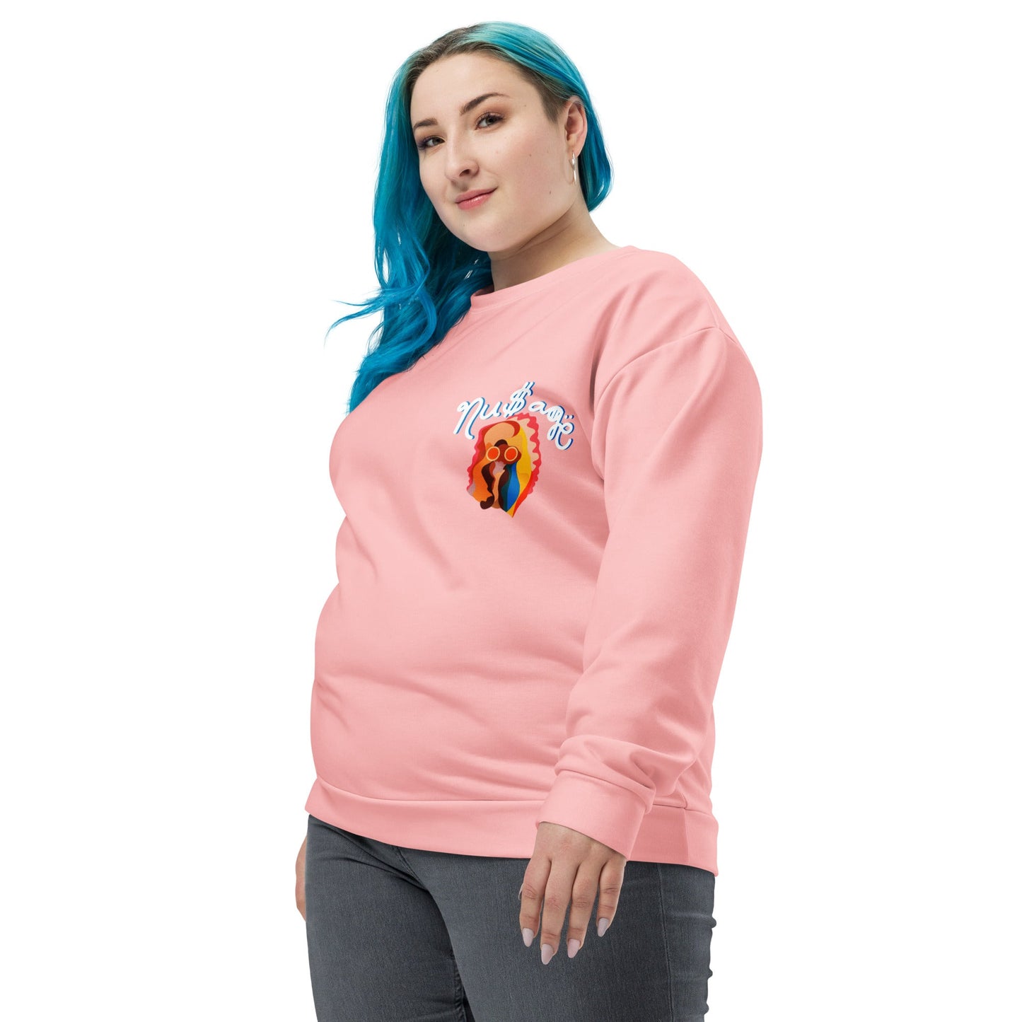 NuSage Awaken Pocket Women's Sweatshirt (Soft Pink) (Plus Size)