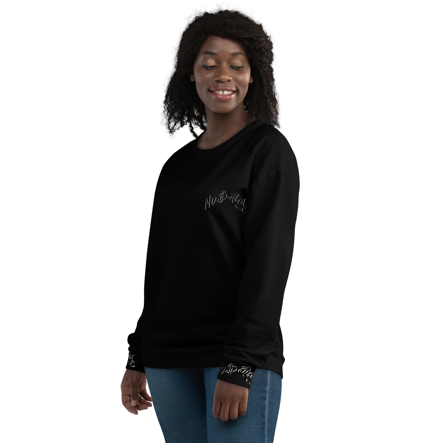 Black on Black Nusage with NuSage in Back Sweatshirt