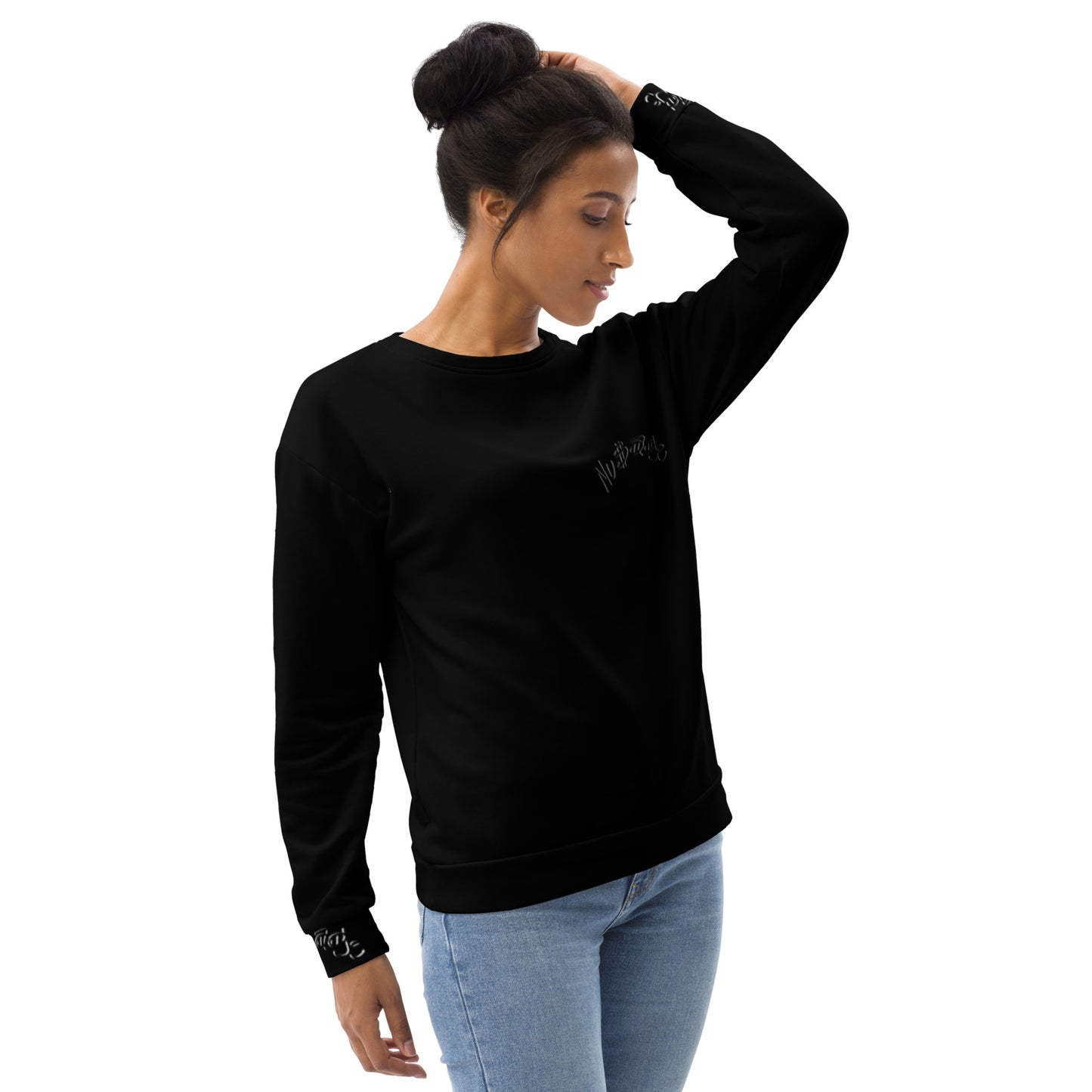 Black on Black Nusage with NuSage in Back Sweatshirt