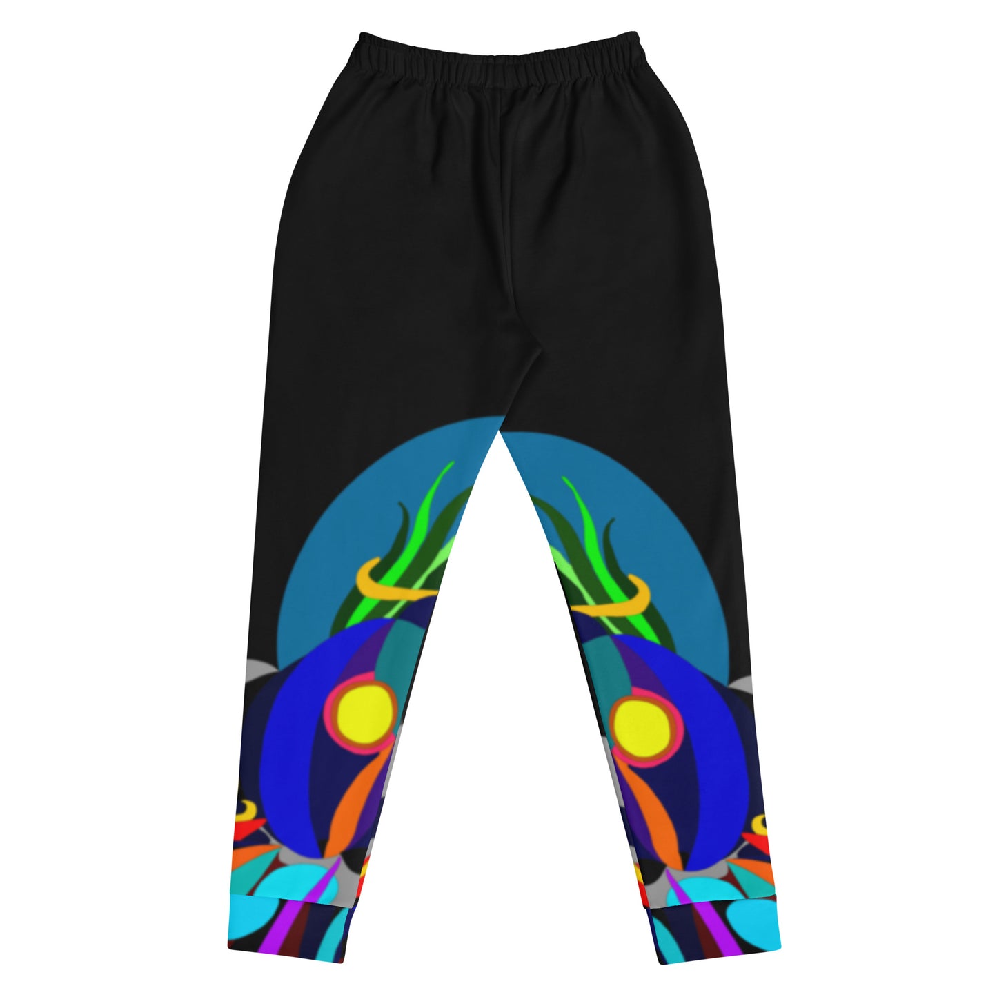 Black Flaming Legs Joggers (Plus Size)