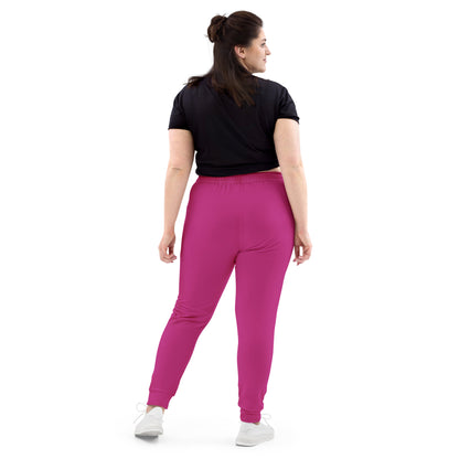 NuSage Blue Logo Women's Joggers (Dark Pink) (Plus Size)